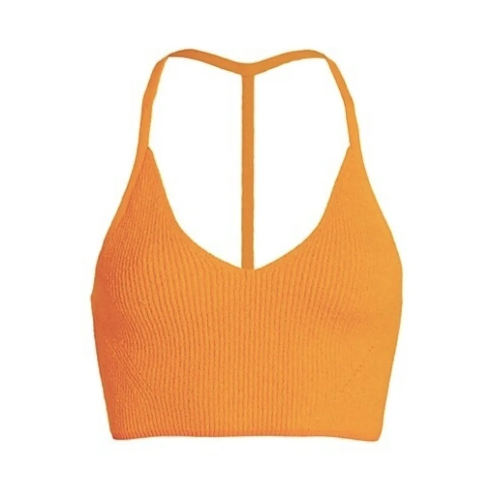 NWT rag & bone Soleil Stretch Ribbed Bra Top in Deep Yellow Sz. XL - Picture 2 of 7